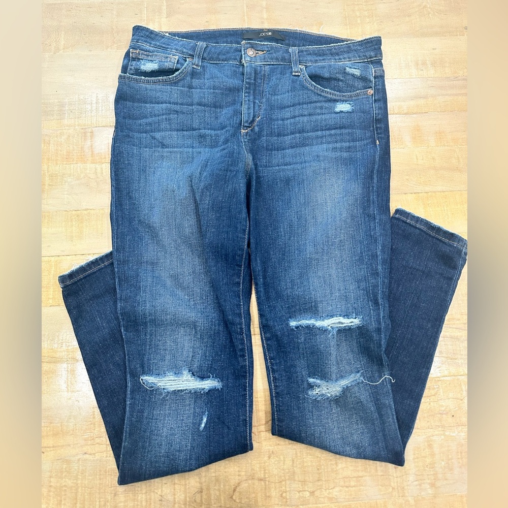 Joes Jeans dark denim distressed ankle skinny women’s jeans pants
